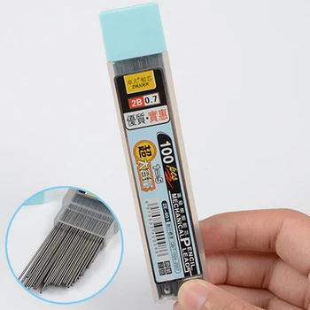 

100Pcs/Box Graphite Lead 2B Mechanical Pencil Refill Plastic Automatic replace Pencil Lead 0.5/0.7 Promotion