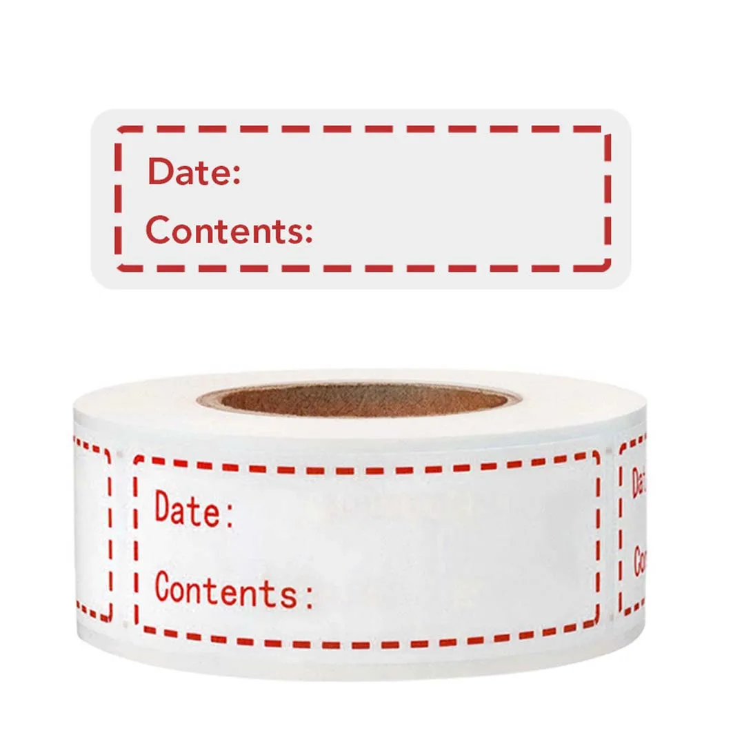 125pcs/roll Practical Self-Adhesive Kitchen Sticker Refrigerator Freezer Food Storage Date Content Paper Sticker Labels 