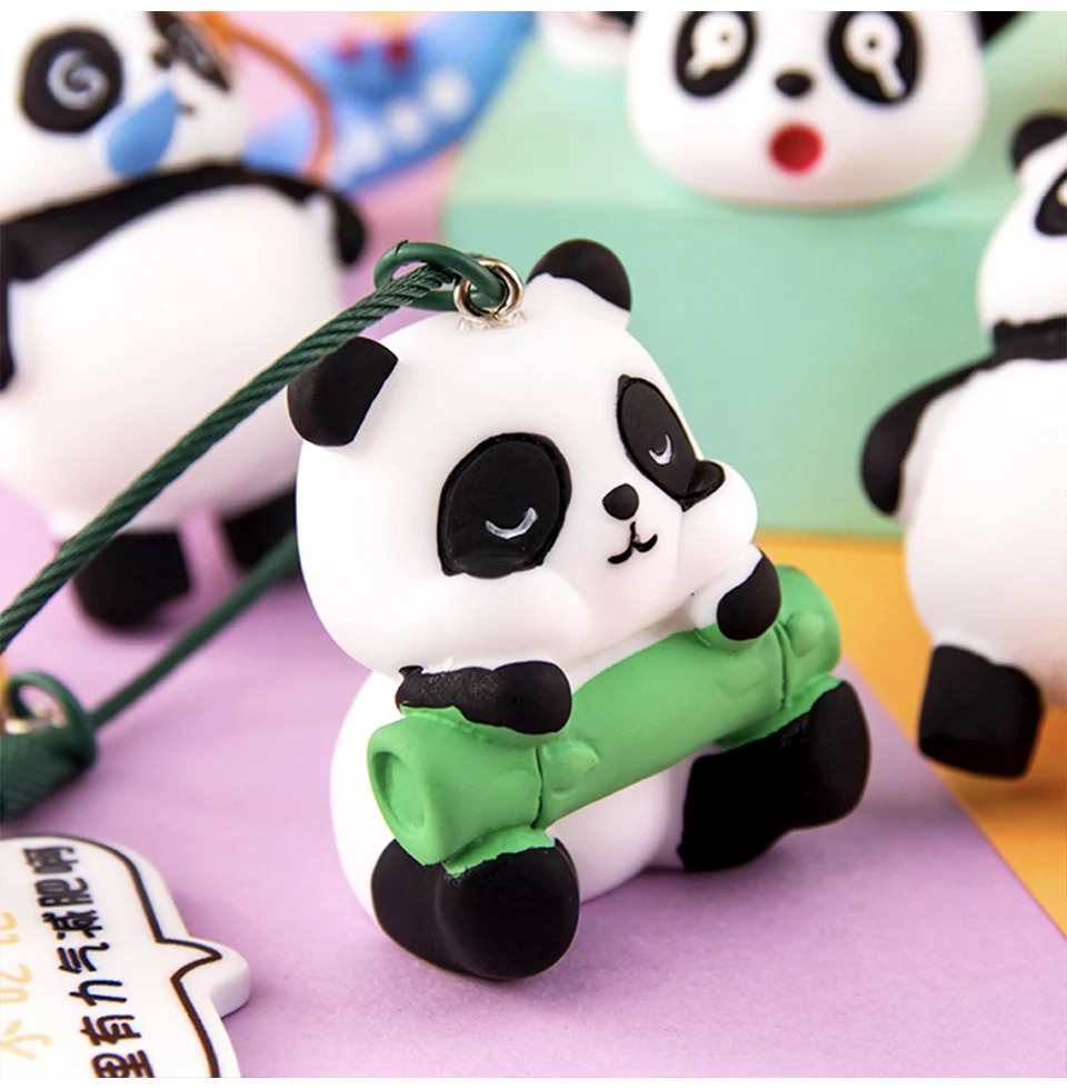 Kawaii Panda брелок куклы Животные Kpop аксессуары мультфильм Милая панда кукла брелок для женщин сумка Подвеска линия подарки друзьям