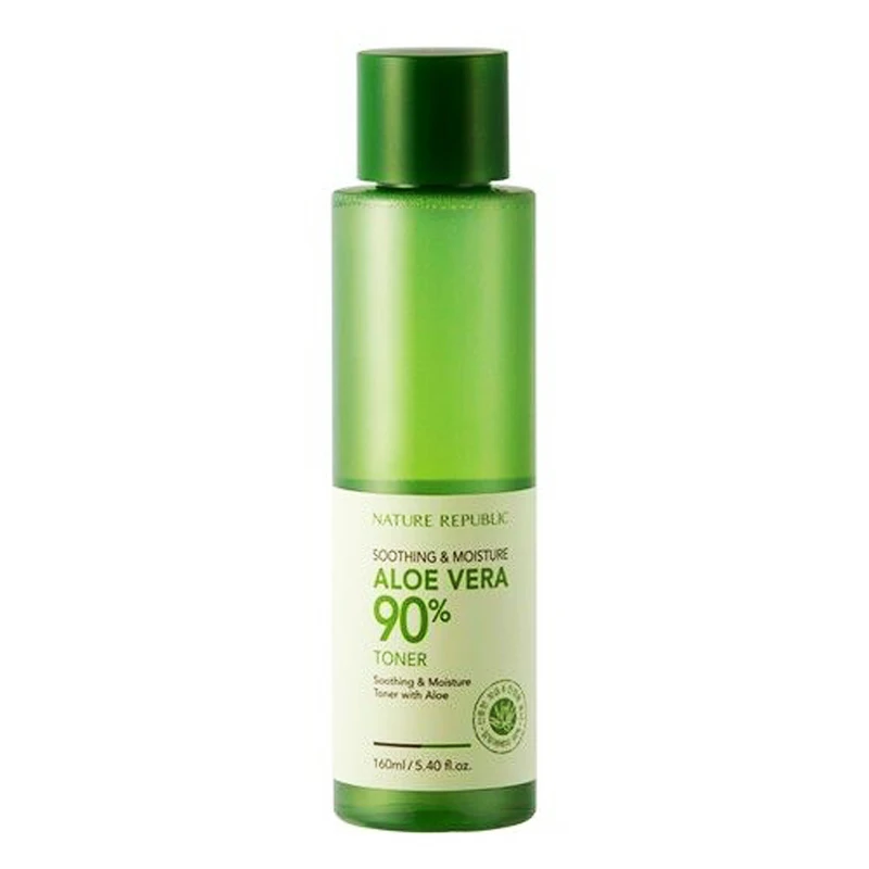 NATURE REPUBLIC Soothing Moisture ALOE VERA 90% Toner 160ml Facial Serum Whitening Vitamin C Essence Clear Pores Acne Treatment |