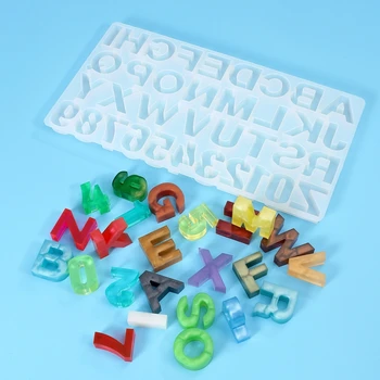 

DIY English Letters Number Pendant Casting Silicone Mould Crafts Jewelry Making Tools Alphabet Crystal Epoxy Resin Mold