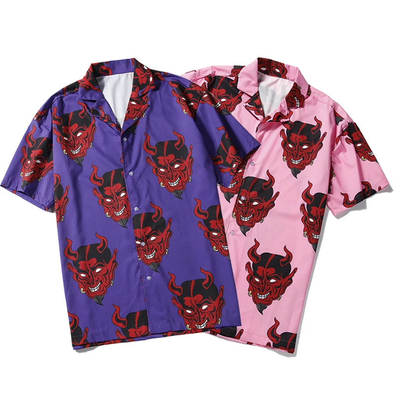Men Shirt Men Short sleeve Shirt Beach Shirt fashion Print Button Streetwear Devil Shirts Hawaiiaanse Shirt men Beach shirts Men Shirt Men Short sleeve Shirt Beach Shirt fashion Print Button Streetwear Devil Shirts Hawaiiaanse Shirt men Beach shirts