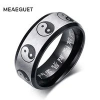 Yin Yang Ring Taoist Zen Spirit Man Woman Ring Balance Yoga Stainless Steel Jewelry Size 5 to 14 1