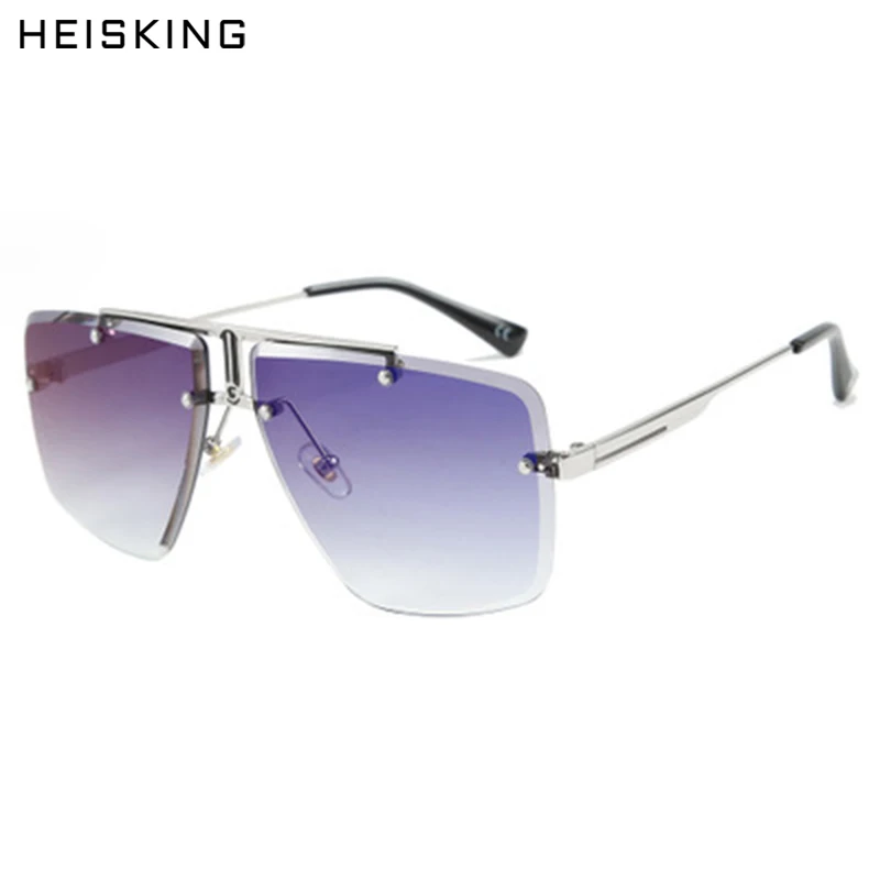 

HEISKING Square Rimless Sunglasses Men 2020 New Fashion Sun Glasses Fashion Luxury Brand Shades Women UV400 zonnebril Eyewear
