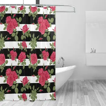 

Tropical Floral Colibris and Flowers Watercolor Painting Shower Curtain Polyester Fabric Water Repellent Resistant Shower