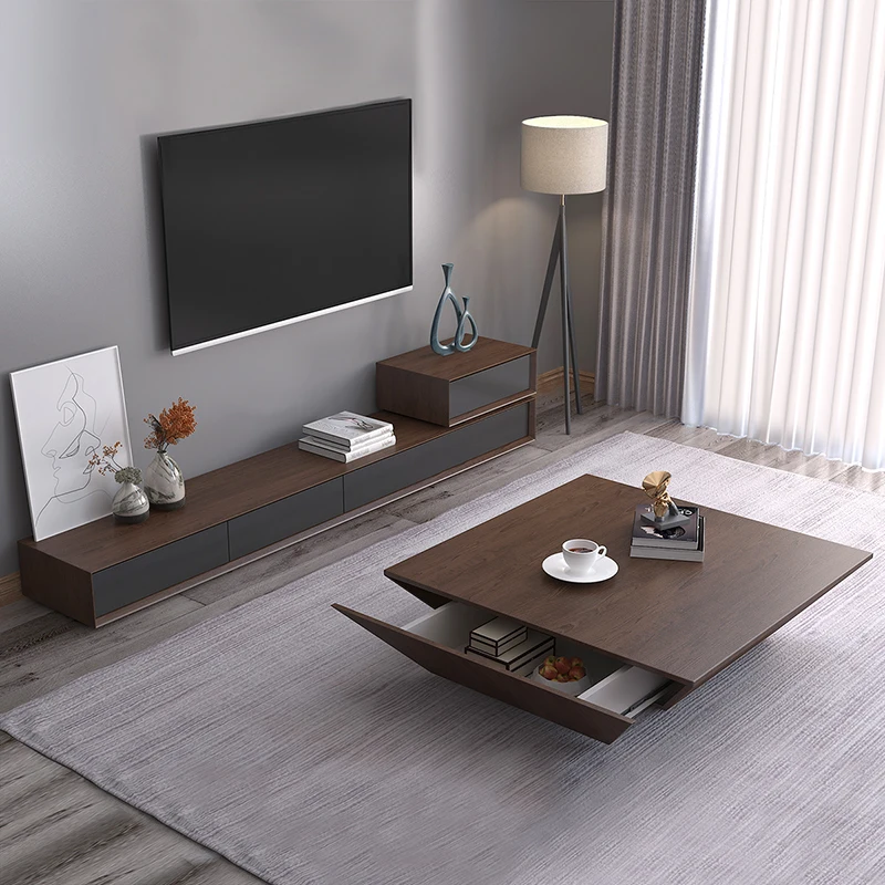 tea table wooden design Living Room TV monitor stand mueble marble leather oval edge cabinet +tv stand table+Coffee centro Table