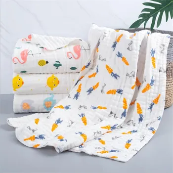 

Muslin Swaddle Baby Blankets Swaddling 100% Cotton Swaddle Wrap for Newborn Babies 6 Layer Bath Towel Blanket Baby Bedding