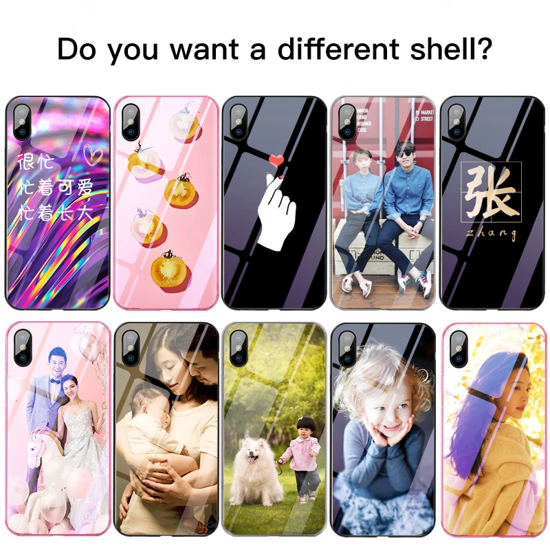 На заказ DIY стеклянный чехол для телефона для iPhone samsung Galaxy Xiaomi huawei Oneplus световая Крышка для S10 Note10 Plus Redmi Note7 P30