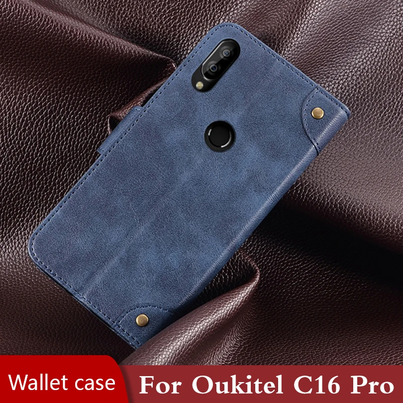 Чехол-Кошелек на Oukitel C16 Pro задняя Кожаная Обложка для книг Магнитный противоударный бампер чехол для телефона для Oukitel C16 Pro Чехол