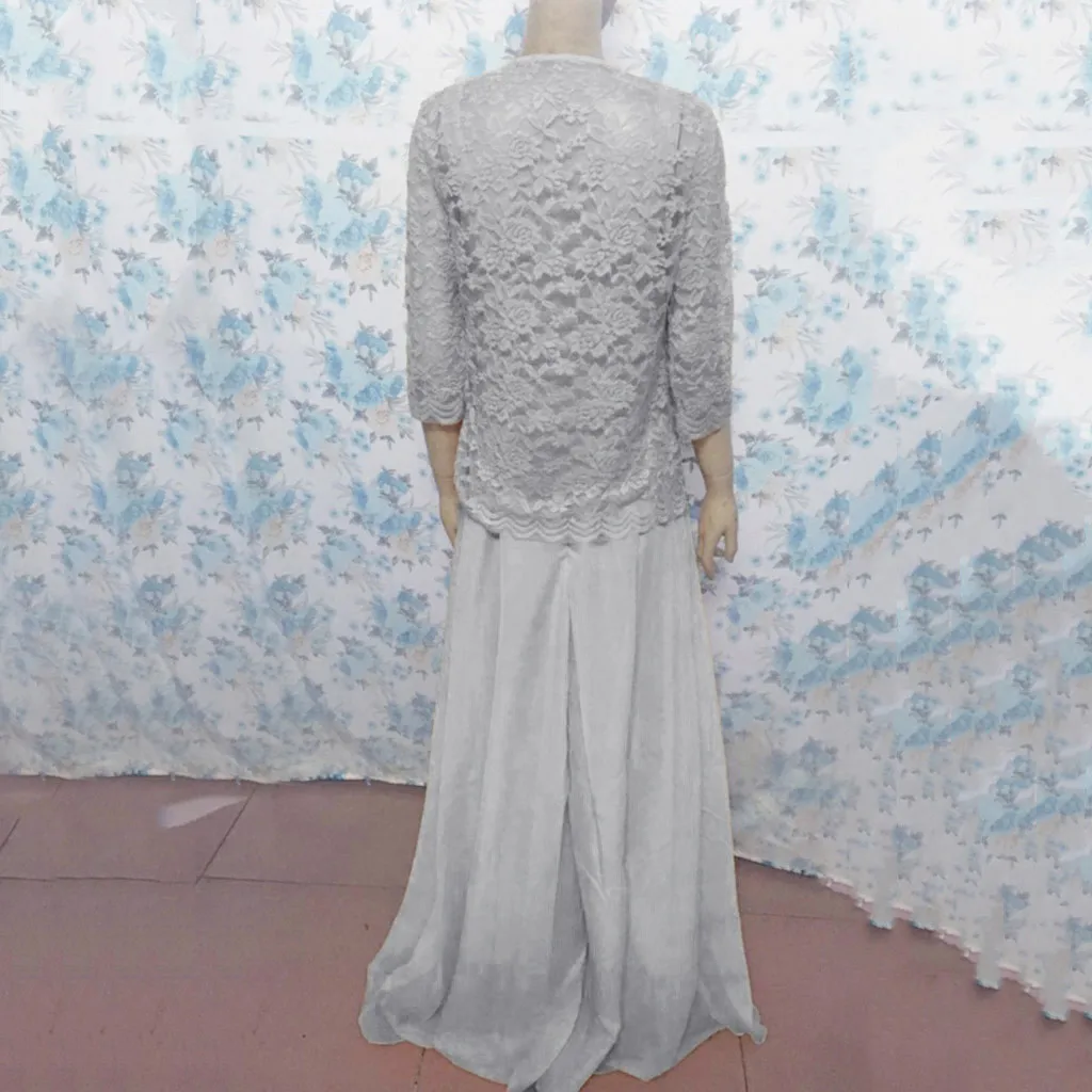BacklakeGirls/ г.; платье с круглым вырезом и длинными рукавами и трапециевидной формы из двух предметов; платье для матери невесты; свадебное платье до щиколотки для гостей