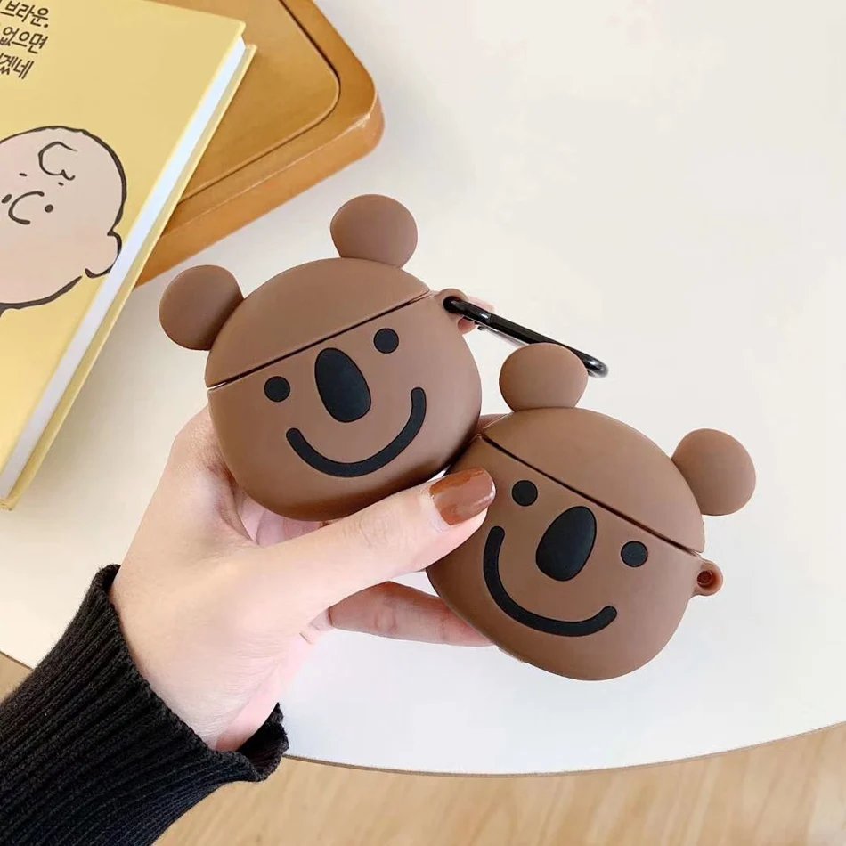 Силиконовый чехол для наушников AirPods 2 с 3D Bluetooth милым бегемотом стичем медведя