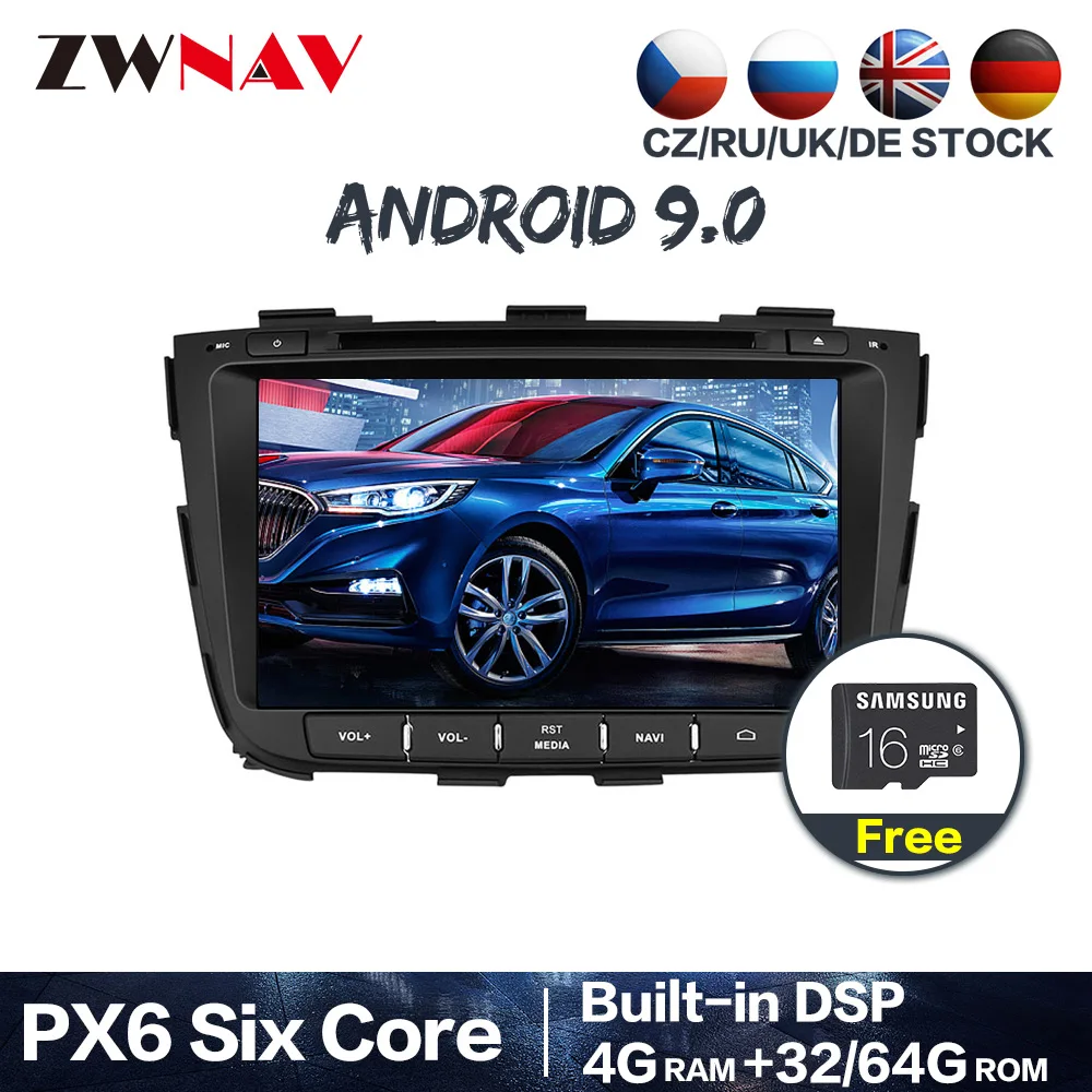 PX6 DSP 4+ 64G Android 9,0 автомобильный Радио Мультимедиа DVD видео плеер gps для Kia Sorento 2012- gps Navi Стерео карта головное устройство