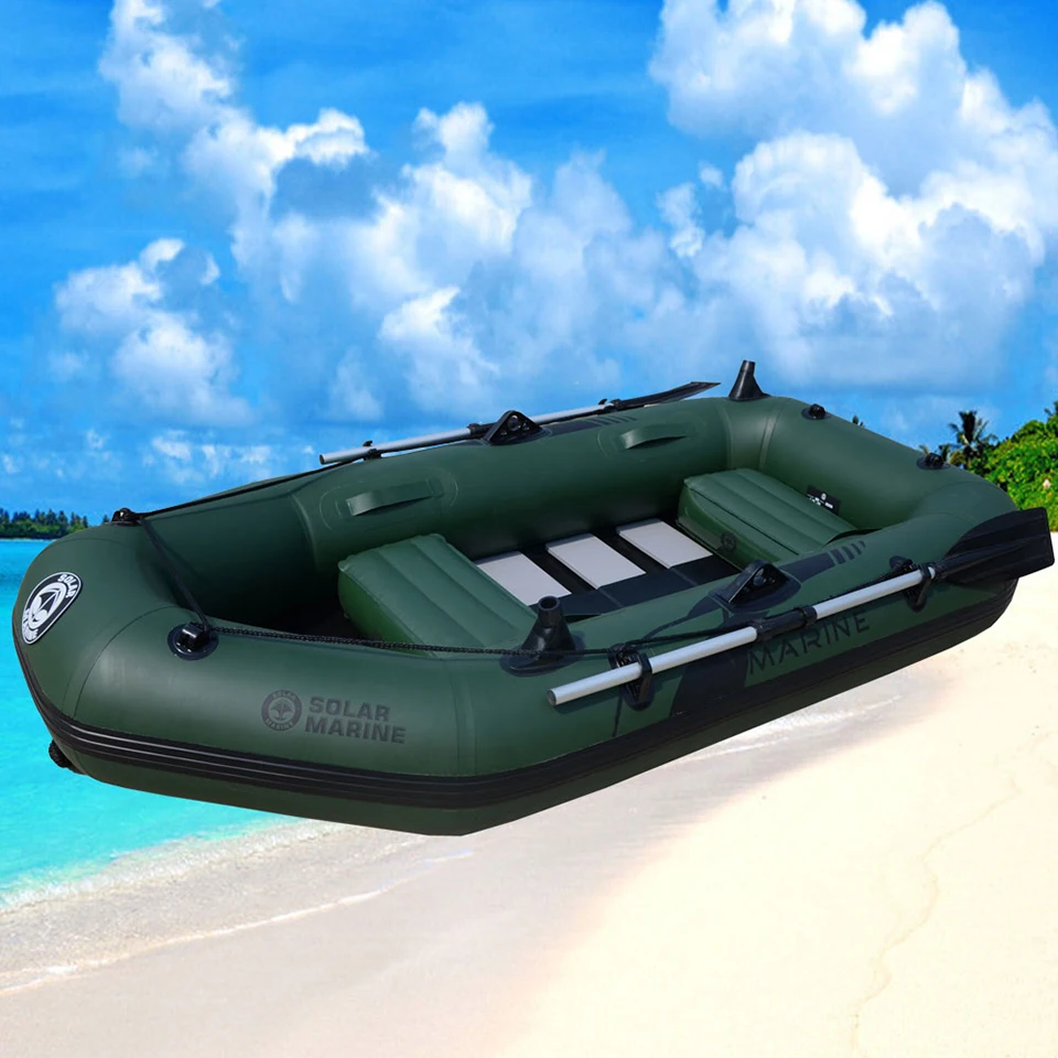 2 человека 200 см надувная лодка ПВХ Гребная каяк каноэ плот лодка на воздушной подушке Рыбалка дайвинг корабль доска дно профессиональный - Цвет: Army Green