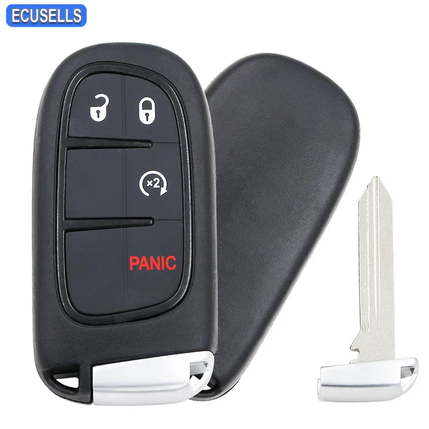 4 кнопки Smart Remote Car Key Shell чехол Корпус для Jeep Cherokee 2014 2018 RAM 1500 2500 3500 2013 2017 FCC ID: GQ4
