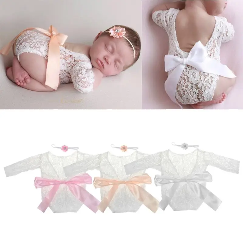 

1 Set Newborn Photography Props Baby Girl Lace Romper Infant Photo Shoot Clothes Photo Props Baby Newborn Props Infant Photo Sho