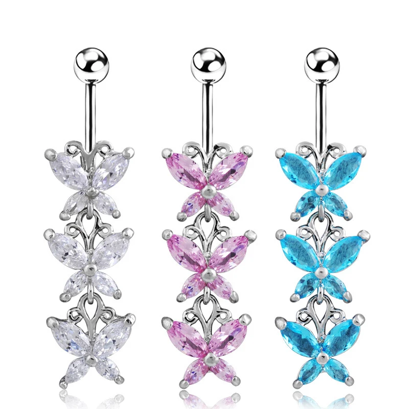 1pc Sexy Dangle Navel Piercing Ombligo Butterfly Belly Button Ring For 