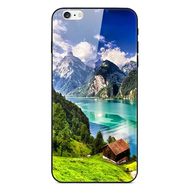 Чехол для iPhone 5, 6s, 6 Plus, 7, 8 Plus, чехол, окрашенный жесткий чехол из закаленного стекла для телефона, задняя крышка для Apple iPhone X, XR, XS, Max, чехол, сумка - Цвет: 13