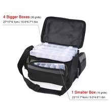 Многофункциональная Рыболовная Сумка для рыбалки на открытом воздухе, сумка для рыболовных снастей, хранение для катушки и приманки, сумка через плечо с 5 коробками для снастей