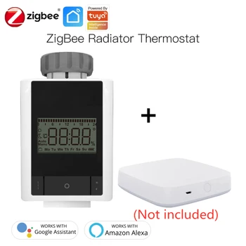

Tuya ZigBee 3.0 Smart Thermostat Heater TRV Thermostatic Radiator Valve Voice Control Work With Alexa Google Home Via Zigbee Hub