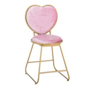 

Modern Simple Girl Princess Bedroom Make-up Chair Dresser Bench Small Chair Manicure Backrest Ins Nordic Net Red