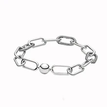 Pan Home Me браслет новая мода S925 Стерлинговое Серебро Скрепка браслет