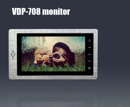 XinSiLu TFT монитор lcd цветной " ЖК-видео дверной звонок Домофон домашняя Безопасность Видео система монитор металлическая панель - Цвет: VDP-708 Monitor