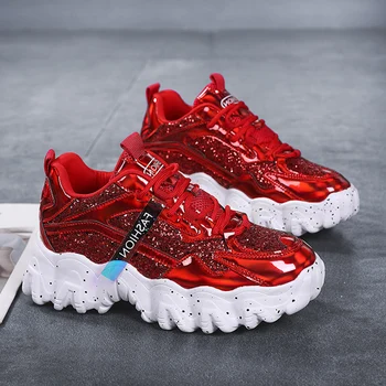 

2020 Air Mesh Women Casual Sneakers Female Luxury Bling Platform Chunky Shoes Girl Summer Women Brand Walking Designer Shoes 41