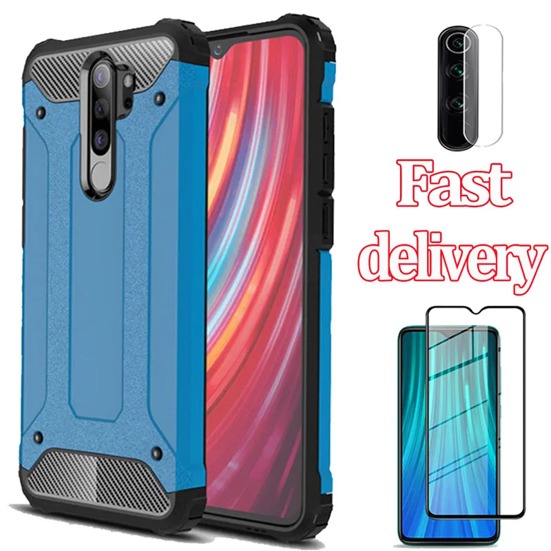 Роскошный бронированный чехол бампер для Xiaomi Redmi Note 8 Pro силиконовый + жесткий