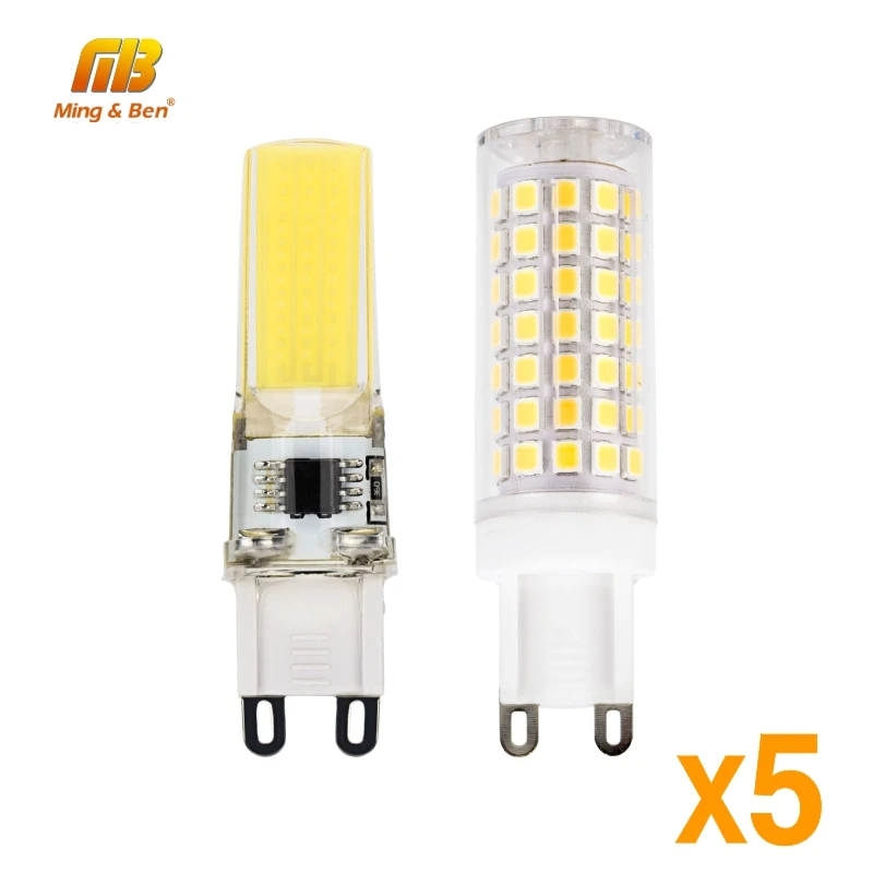 

5pcs LED Lamp 220V G9 2W 3W 4W 8W LED Chip COB SMD LED Ampoule Lights Replace Halogen Spotlight Chandelier 360 Degree Lighting