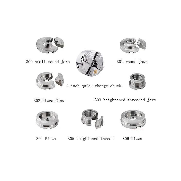 Woodworking Quick-change Chuck, M33*3.5, 1 Inch 8 Teeth, 1 1/4 Inch 8 Teeth, With 7 sets of jaws