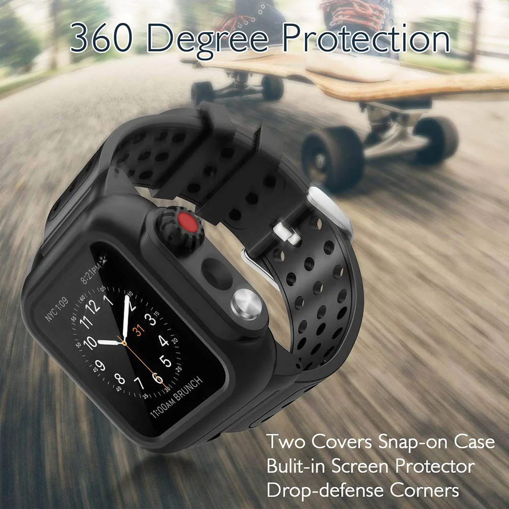 Спортивные Водонепроницаемый ПК чехол для Apple Watch серии SE 6 5 4 3 40 мм/42/38/44 мм Экран