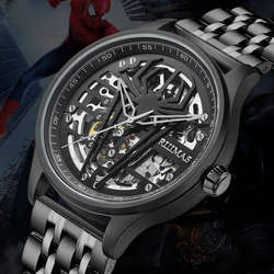 RUIMAS Reloj de pulsera para hombre, resistente al agua 50M, reloj mecánico automático de negocios con espejo Hardlex