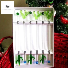 6 шт Заказные стеклянные мешалки для коктейлей и напитков, палочка для кофе, мешалка, столовая посуда для бара, стеклянные кактусы \ статуэтки, Миксер для напитков