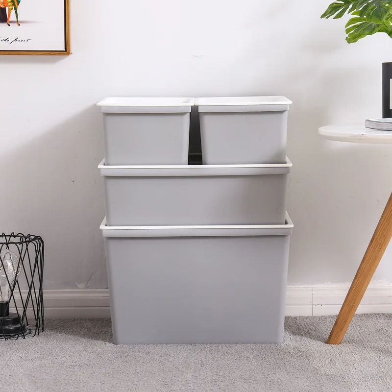 

Manufacturers Direct Selling Hand Plastic with Lid Wardrobe Storage Box Toy Finishing Box Four-piece Set Province Space-Superimp