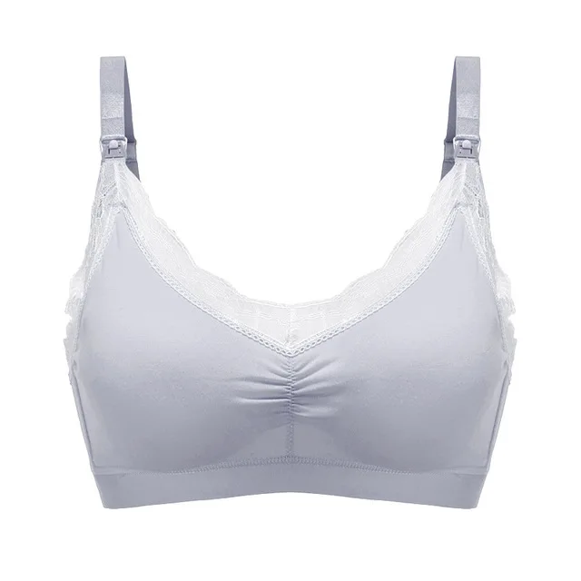 Maternity Underwear Bras Breast Feeding Nursing Bra For Pregnant Women Women Pregnancy Breast One Piece Pad Underwear - Цвет: Gray 2
