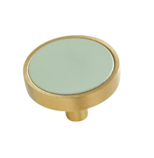 knob 3,7" 5" медные дверные ручки, светильник, зеленый кожаный кухонный шкаф, круглые ручки для ящиков 96 128 мм, мебельная фурнитура - Цвет: knob