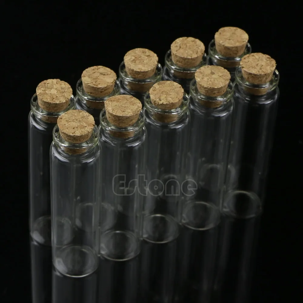 10pcs 20ml 22*80mm New Mini Glass Bottle Vial with Ck Stopper Stage Pendant