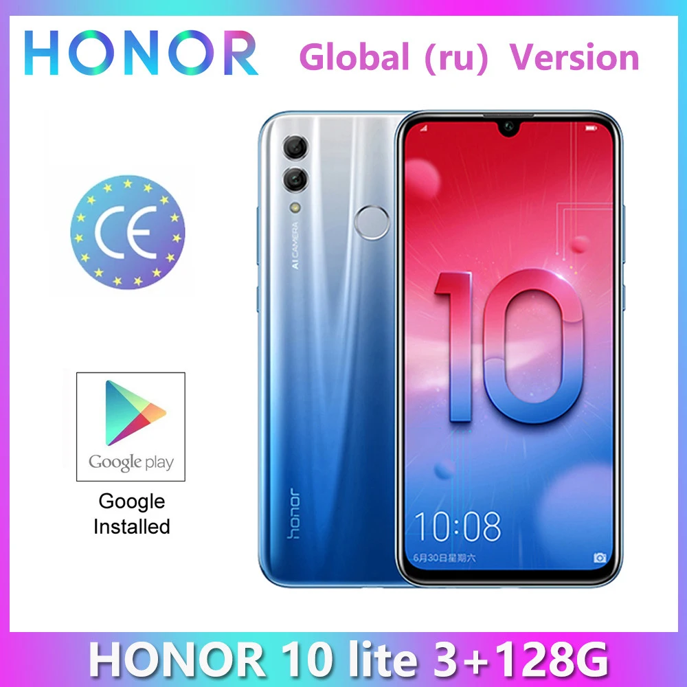 Honor 10 Lite глобальная версия смартфон 3G 128 ГБ NFC 24mp Камера мобильный телефон 6 21
