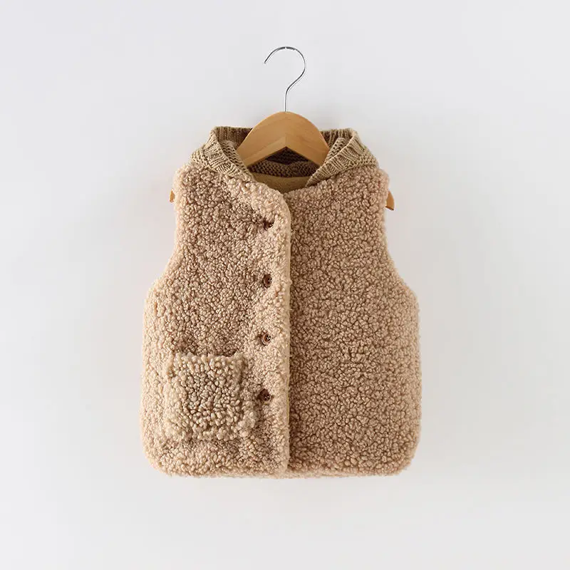 Autumn Winter Warm Fleece Children Vest for Baby Boys Waistcoat Kids Clothes Toddlers Jacket Coats Girls Vest 90~130 toddler - Цвет: tuo