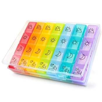 

Weekly Pill Organizer, 2Nd Gen Extra Large Pill Box Case (7-Day / 4-Times-A-Day) With Huge Compartments To Hold Plenty Of Fish O