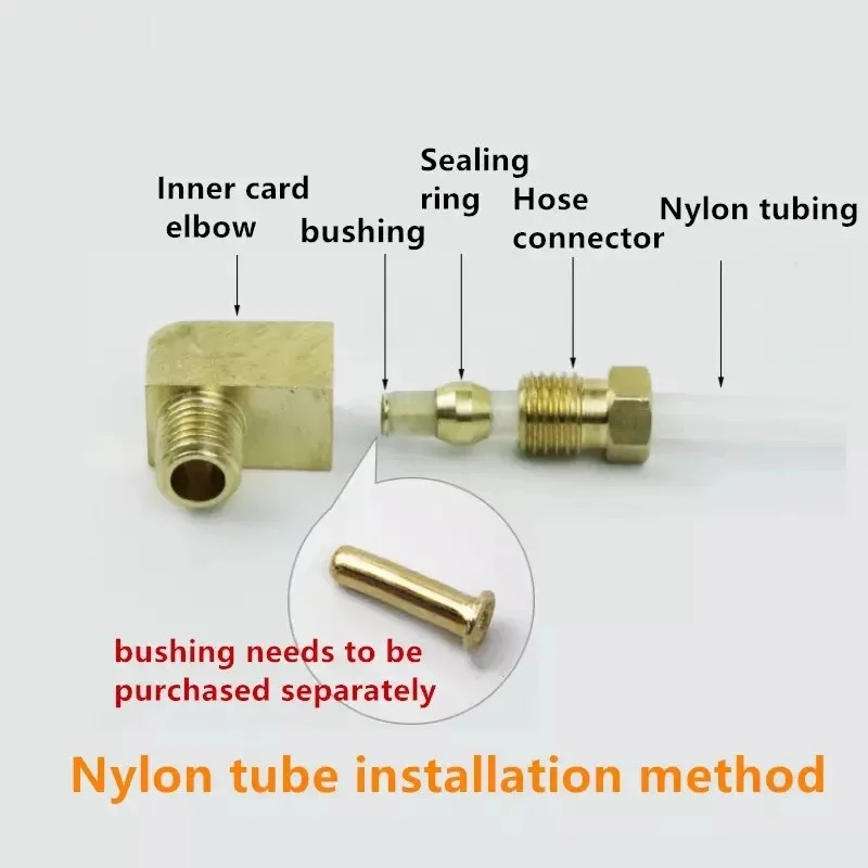 

5 шт., латунный фитинг для смазки маслопровода, трубка наружным диаметром 4, 6, 8 мм, адаптер компрессионного фитинга