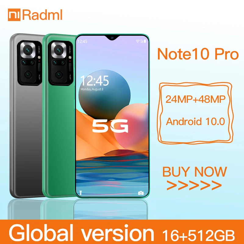 Смартфон RedmI Note10 Pro 6 7 дюйма Android | Мобильные телефоны и аксессуары