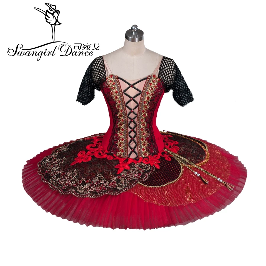 red raymonda professional ballet tutu pancake tutu swan lake ballet costumes platter tutu girls ballet tutuBT9080