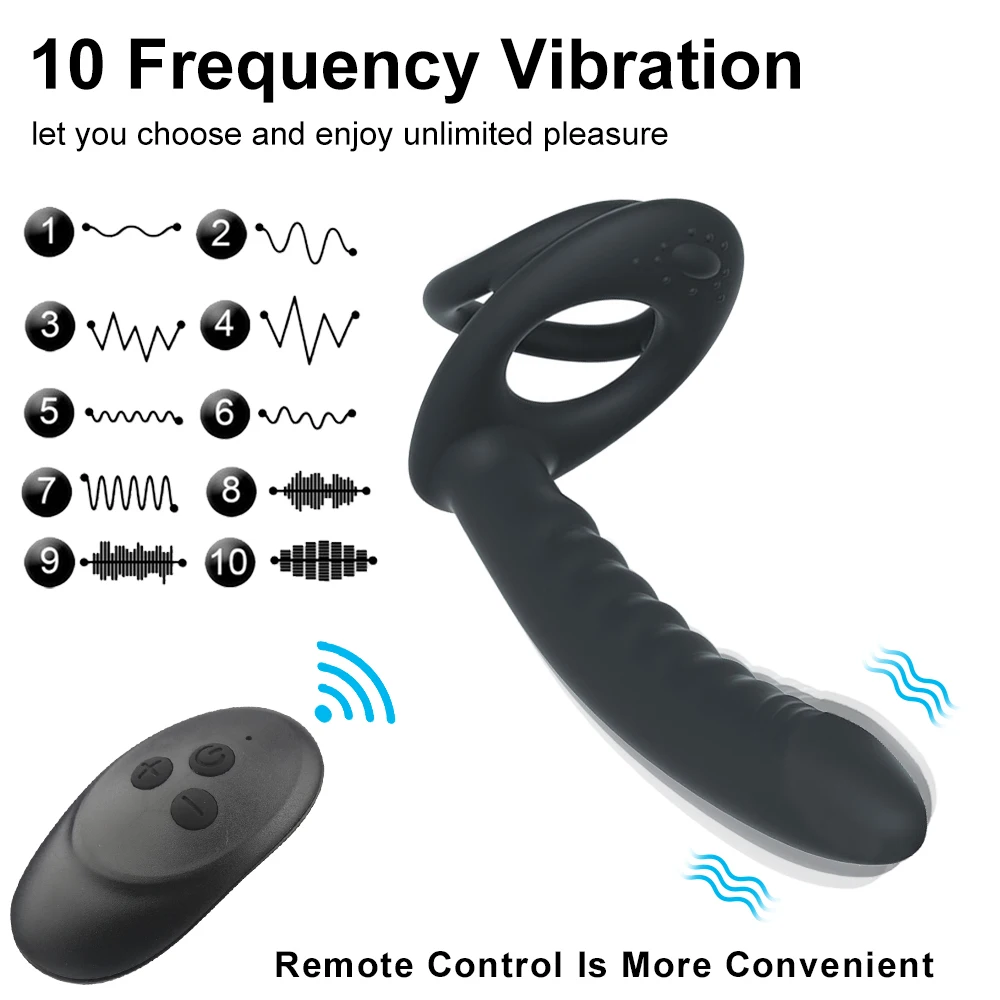 Double Penetration Strap on Anal Vibrator For Couples Dildo Vibrator Anus Plug G Spot Vibrator Intimate