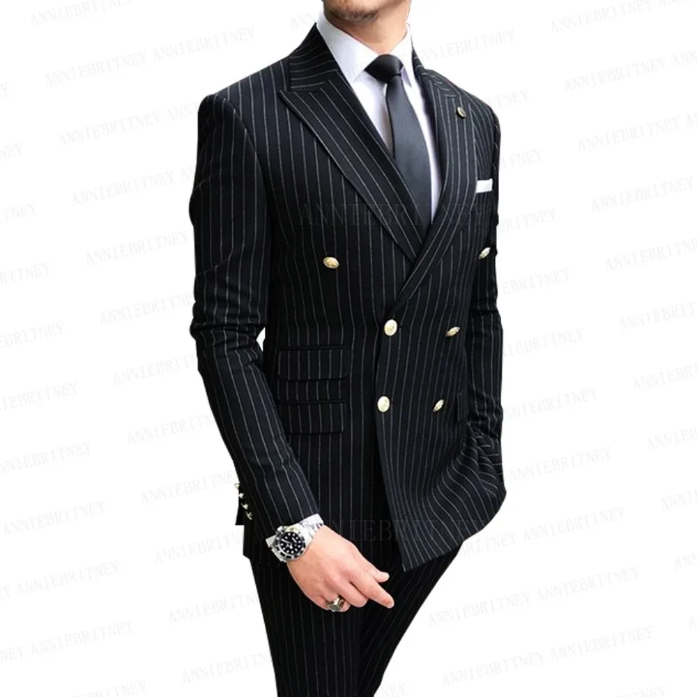 黑色条纹双排扣1