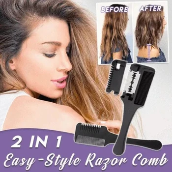 

1pcs Double Sides Hair Razor Comb Hair Cutter Cutting Thinning Shaper Hair Brushes Haircut Grooming Hair Trimmer Styling Tool