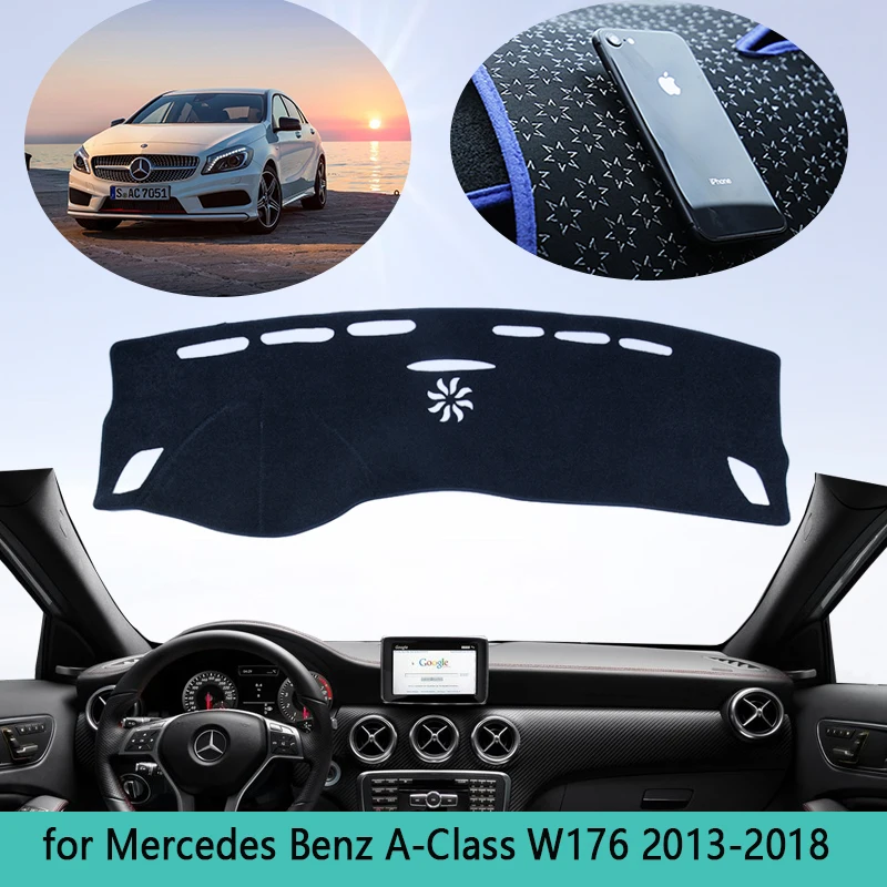 For Mercedes Benz A-Class W176 A-Klasse A160 A180 A200 A450 Anti-UV Dashboard Mat Cover Sunshade Dashmat Carpet Car Accessories |