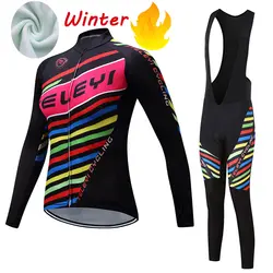 2019 женский зимний костюм для велоспорта, теплая флисовая форма Mtb, одежда для горного велосипеда, велосипедный комплект Джерси мейло