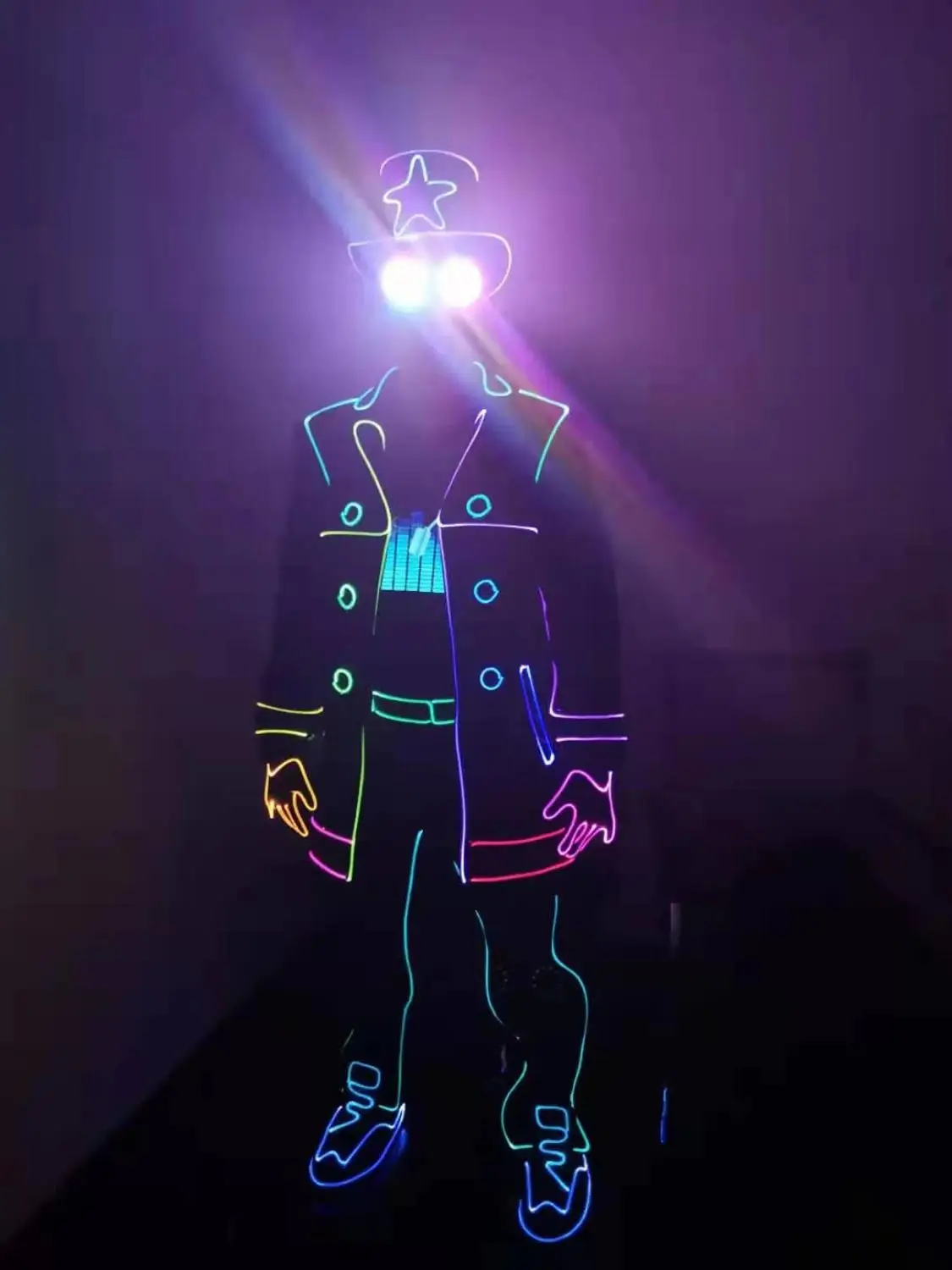 kom begin Beperkt Tron legacy burning man licht up pak LED kostuum Halloween Cosplay Fiber  optische dance outfit Lichtgevende kleding Disco DJ - AliExpress