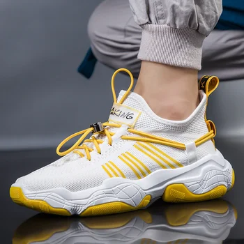 

Men's Shoes Spring 2020 New Korean Sports Daddy Shoes Breathable Trend Wild Casual Mesh Fly Running Shoes
